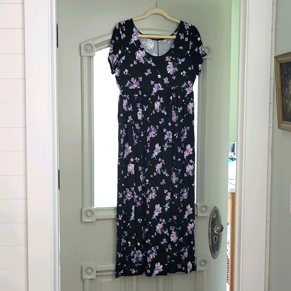 Long jersey feel maternity dress